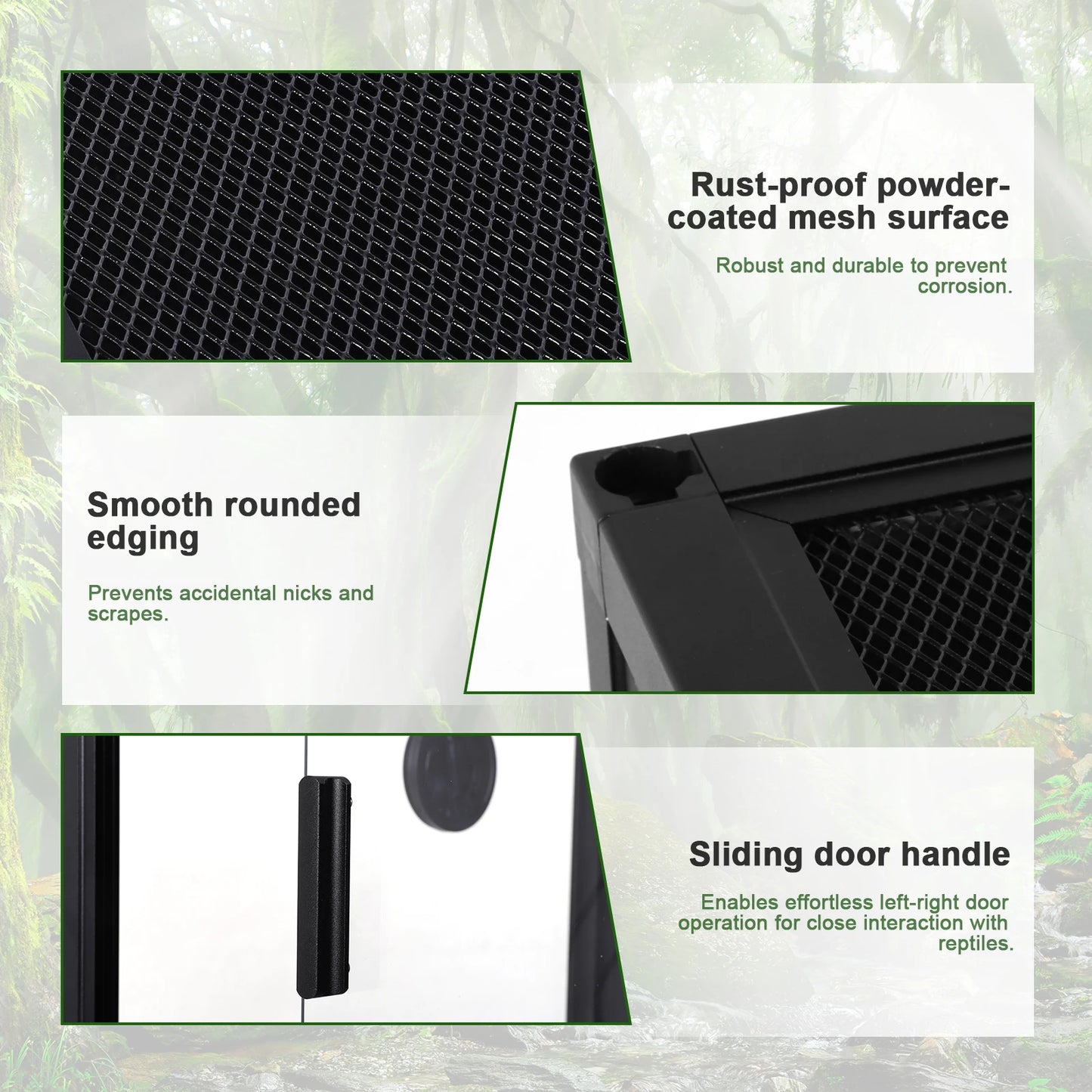 Climbing Pet Tank Lightweight Reptile Landscaping Container Front Opening Plant Gecko Ecological Tank for Snake Lizard Breeding