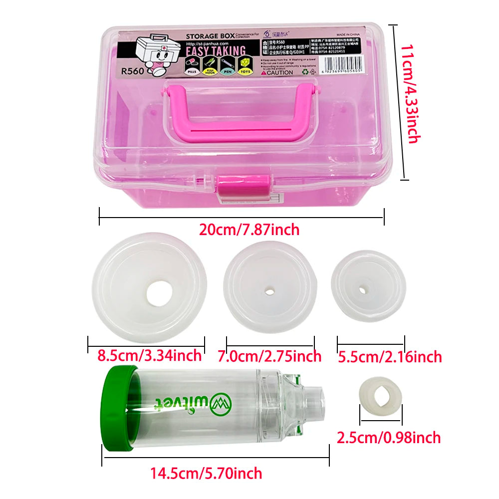 New Pet Feline Cat Dog Aerosol Chamber Tank Spacer Assist Inhalation Pump Nebulizer Manual Plastic Silicon Mask Animal Clinic
