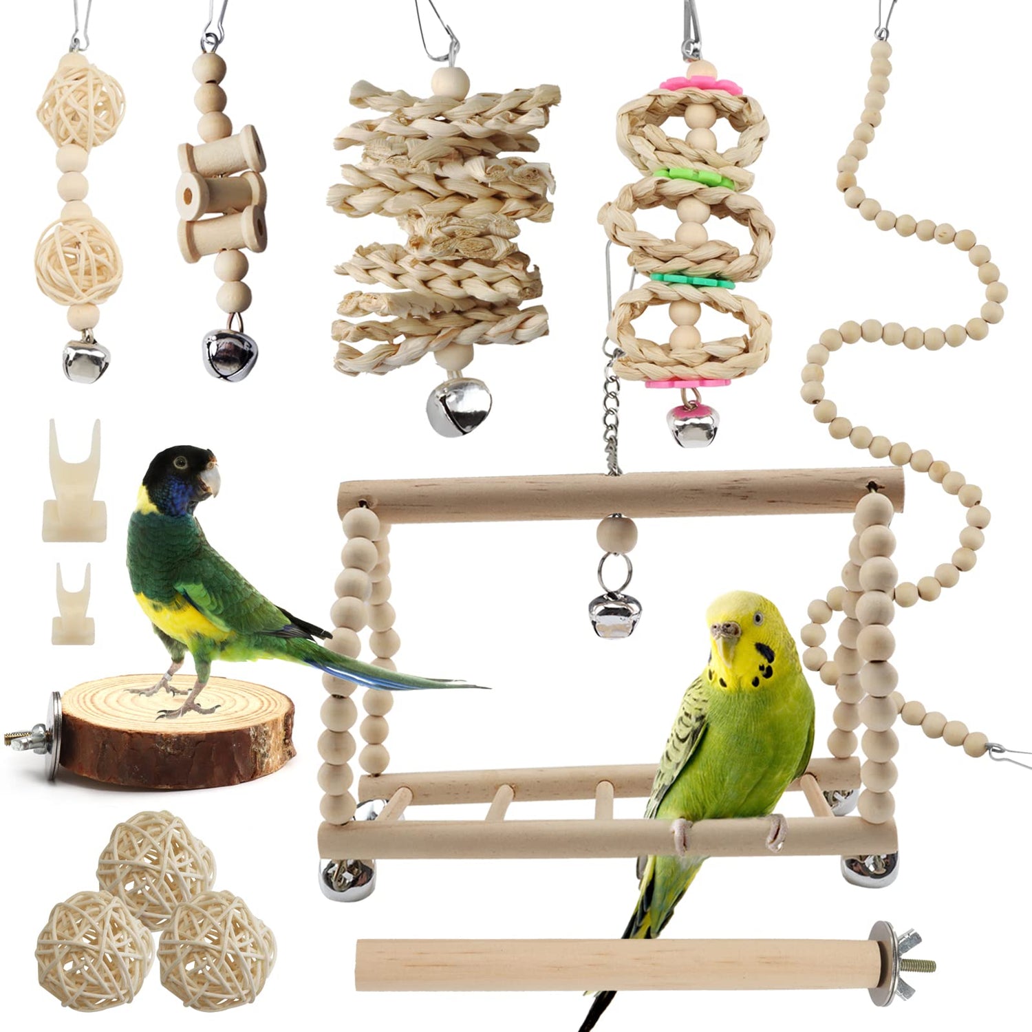 Bird Toys (Chew Toys, Shredding Toys, Mirror/Bells, Climbing Toys)