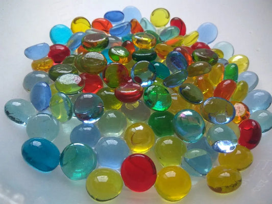 50 pieces New Style beautiful landscaping stone glass goldfish bowl flat beads multicolour fish tank flowerpot decoration