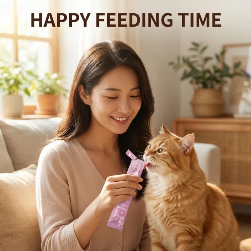 Squab Flavored Cat Treat Sticks 24pcs – Lickable Creamy Snack, Nutritious & Delicious, Soft Wet Treats for Cats