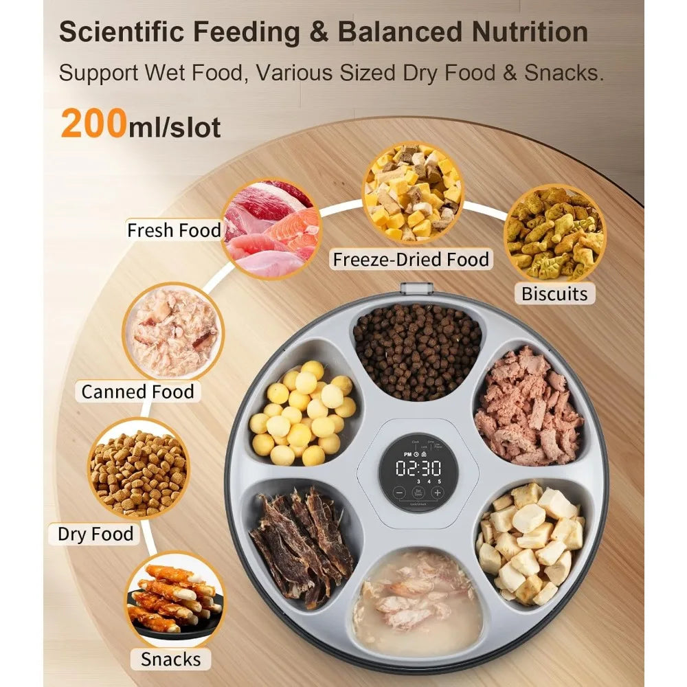 Automatic Cat Feeder Cordless - Automatic Cat Food Dispenser for Wet Moist Food with 4 Ice Packs Rechargeable Auto Feeder for C