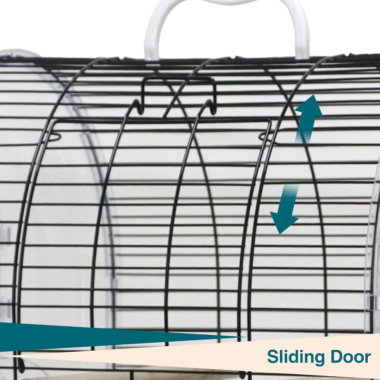 Portable Bird Cage Carrier, Travel Parrot Cage with 2 Perches, 2 Food Bowls and Tray Metal Parakeet Cages for Cockatiels