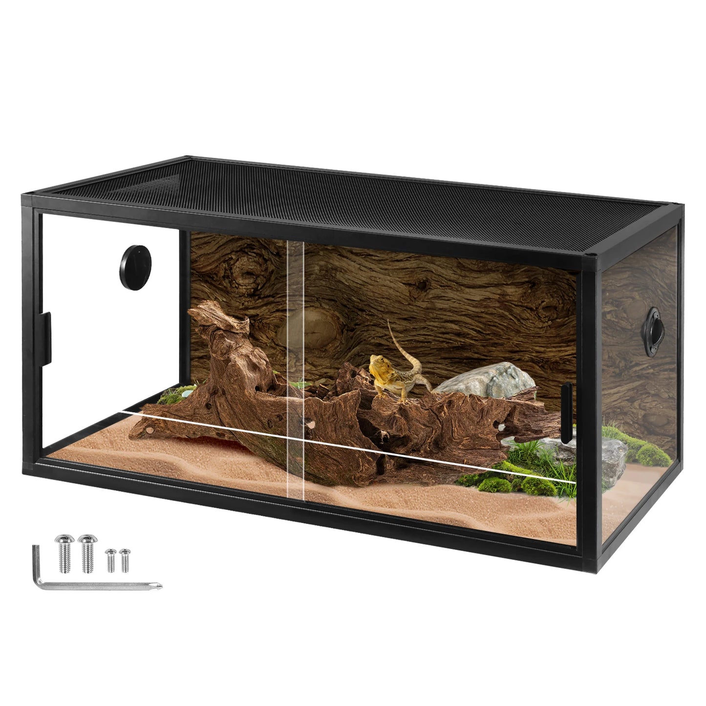 Climbing Pet Tank Lightweight Reptile Landscaping Container Front Opening Plant Gecko Ecological Tank for Snake Lizard Breeding