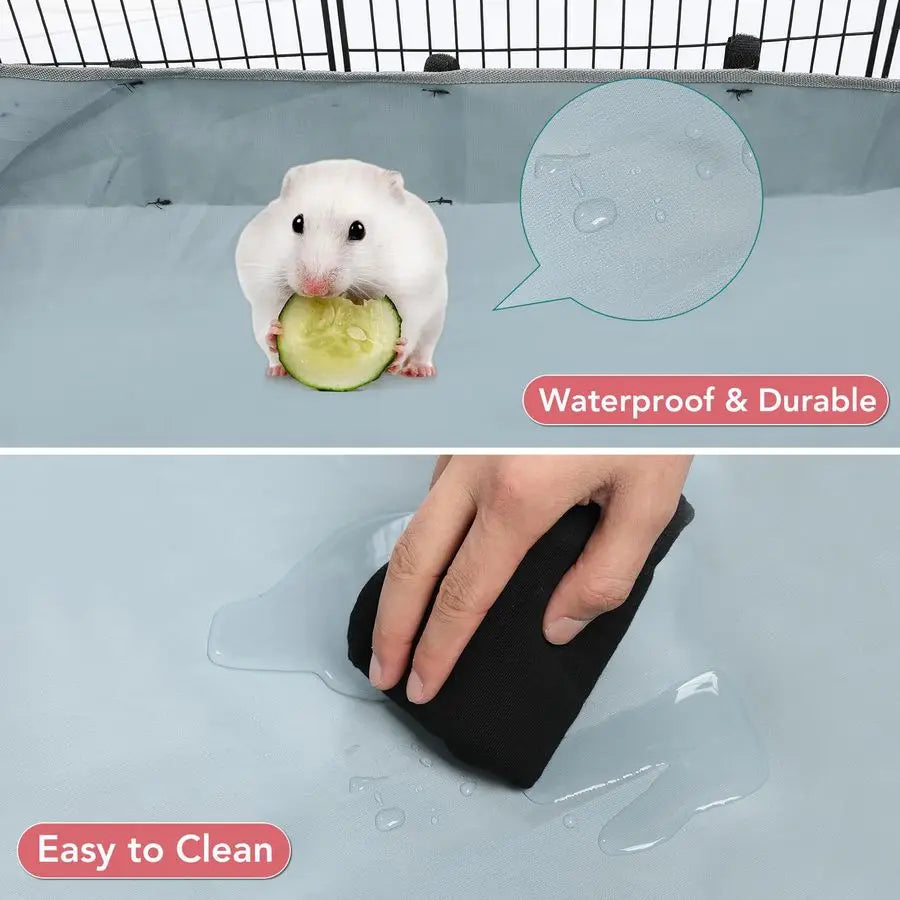 Panels Small Animal Playpen, 48 x 24 x 16 Pet Playpen with Waterproof Mat, CampC Cage for Guinea Pigs, Puppy Play Pen, Bunny Pla