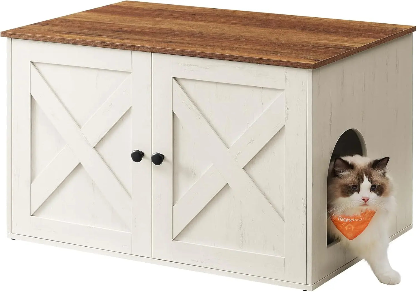 Cat Litter Box Enclosure, Litter Box Furniture Hidden with Removable Divider, Indoor Cat House, End Table, Customized