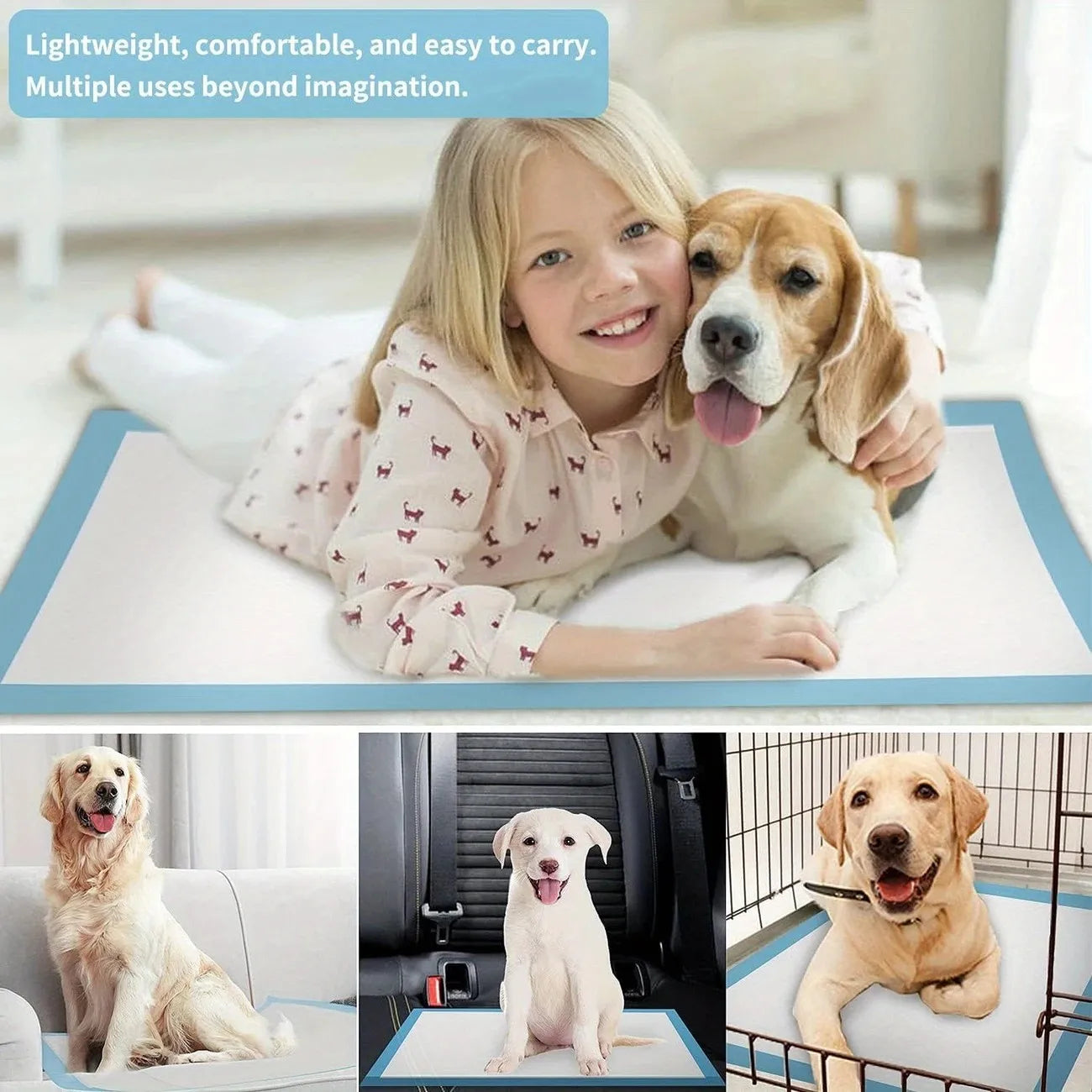 400/300/200/100/50pcs 23.6x23.6in Disposable Pet Pads - Super Absorbent, Leak-Proof for Dogs/Puppies/Cats