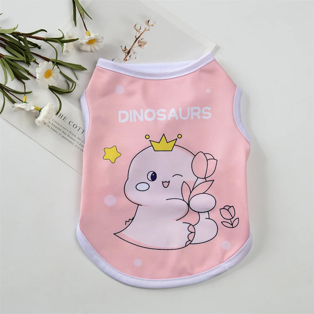 Cute Print Puppy Dog Vest Shirt Spring Summer Pet Clothes for Small Dogs Pomeranian Poodle Cat Shirts mascotas Clothing Apparel