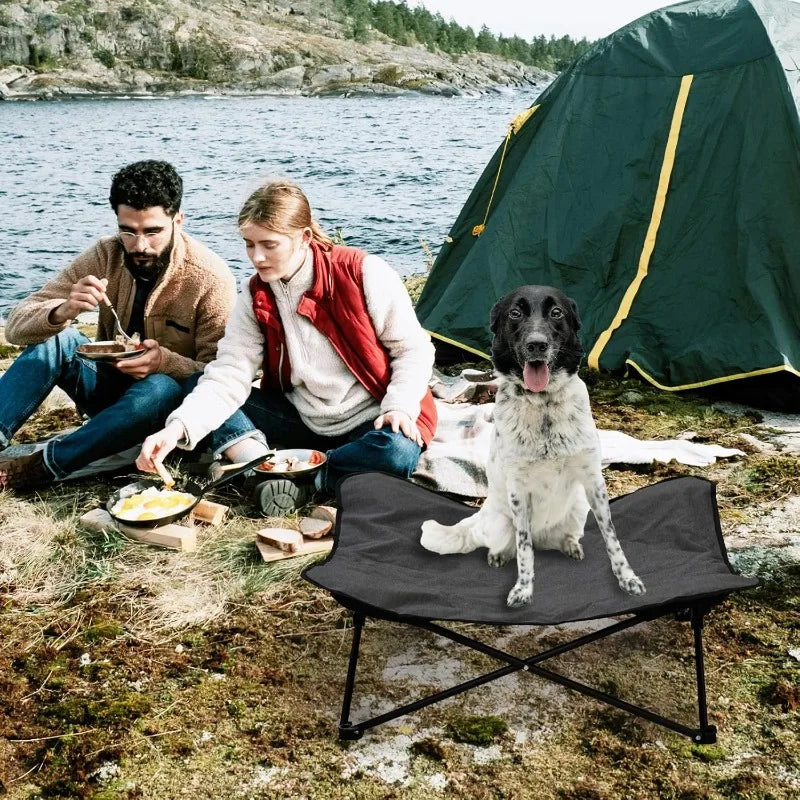 Elevated Dog Bed Portable Raised Pet Cot Indoor Folding Dog Cot Bed Padded Filling Carrying Bag Included Pet Camping Traveling