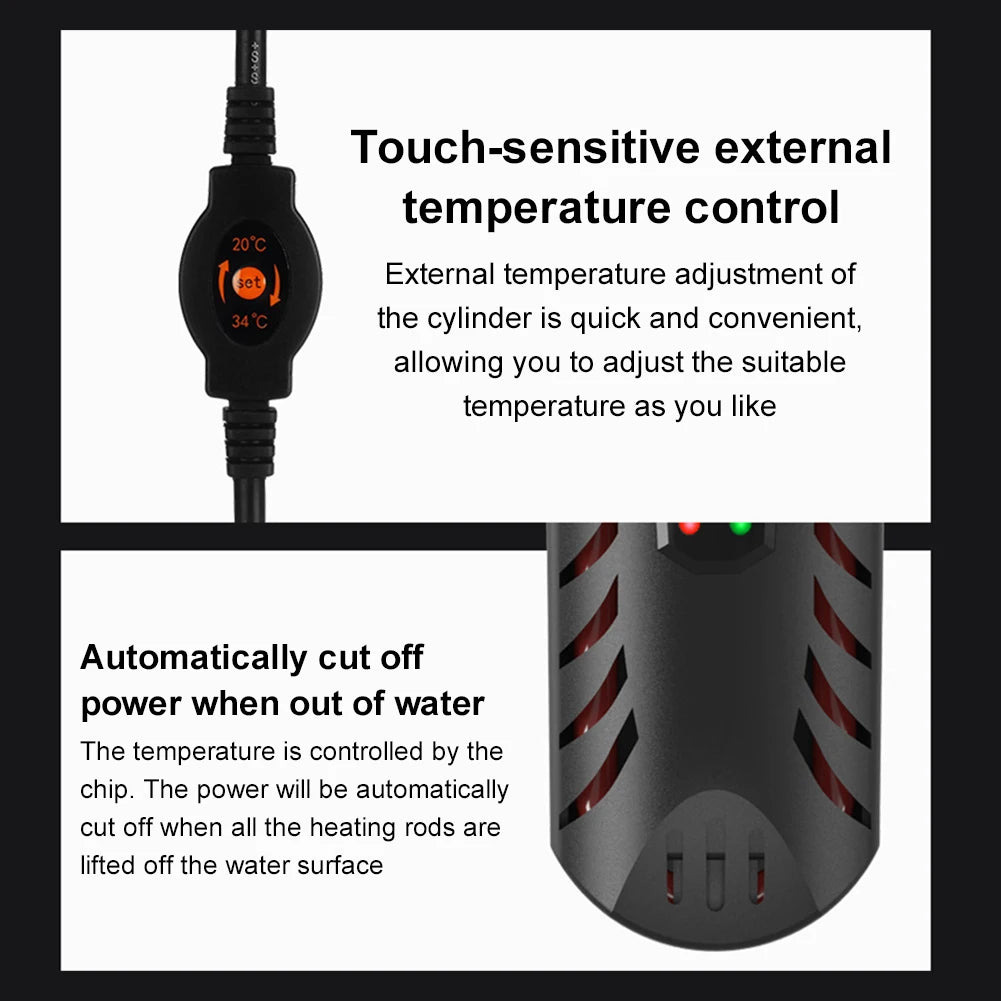 Submersible Fish Tank Heater with Suction Cup Fish Tank Thermostat Fish Tank Explosion-Proof Heating Rod Constant Temperature