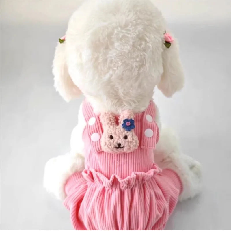 Cute Dog Jumpsuit Dog Clothes Pink Yellow Strap Jumpsuits Clothing for Chihuahua Pet Overalls Pajamas for Small Medium Dogs XXL