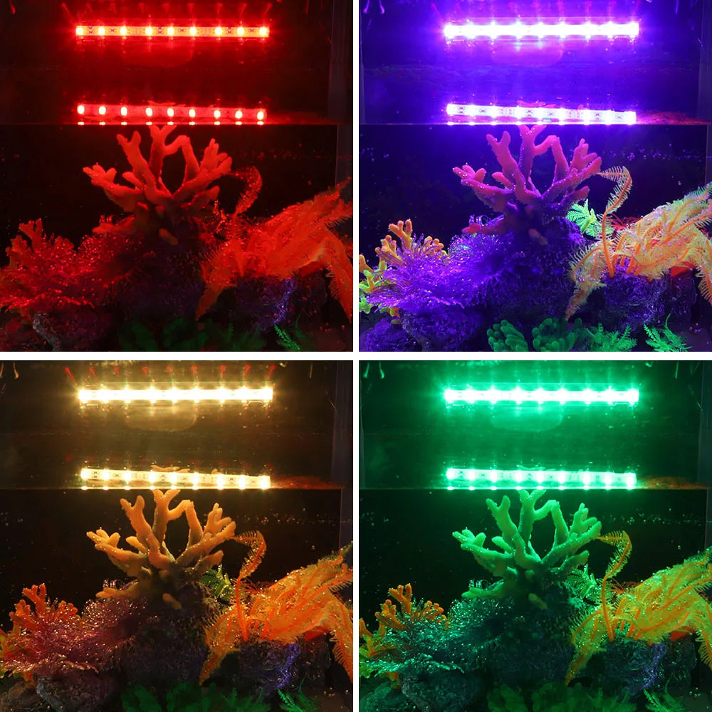 New Aquarium Light LED Waterproof Fish Tank Clip Light 90-260V Remote Control Color Changing Submersible Lamp Plant Grow Lamp