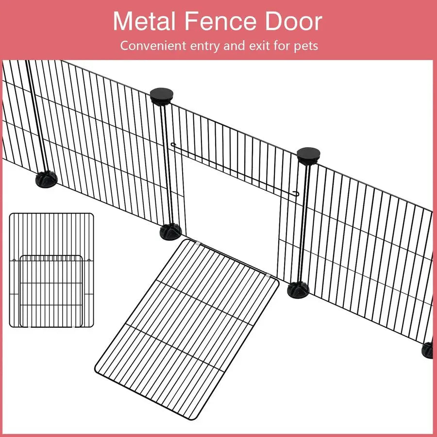 Panels Small Animal Playpen, 48 x 24 x 16 Pet Playpen with Waterproof Mat, CampC Cage for Guinea Pigs, Puppy Play Pen, Bunny Pla
