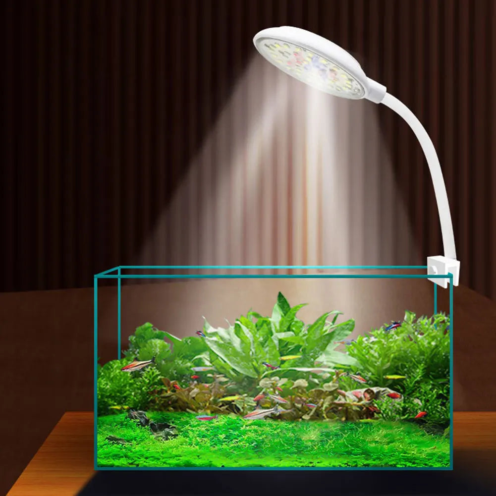 USB Small Fish Tank Light Dimmable LED Moving Aquarium Lamp Fish Lamp for Fish Tank
