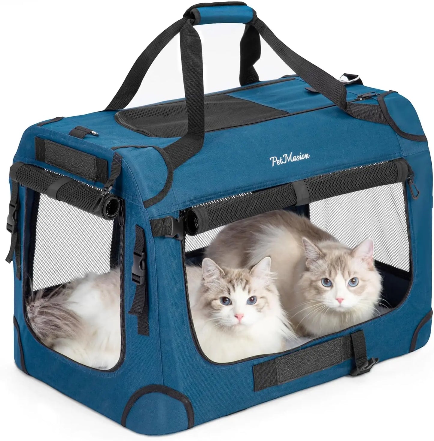 Extra Large Cat Carrier for 2 Cats, Collapsible Soft Sided Pet XL Crate for Large Mudium Big Cat