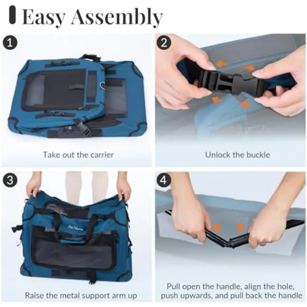 Extra Large Cat Carrier for 2 Cats, Collapsible Soft Sided Pet XL Crate for Large Mudium Big Cat