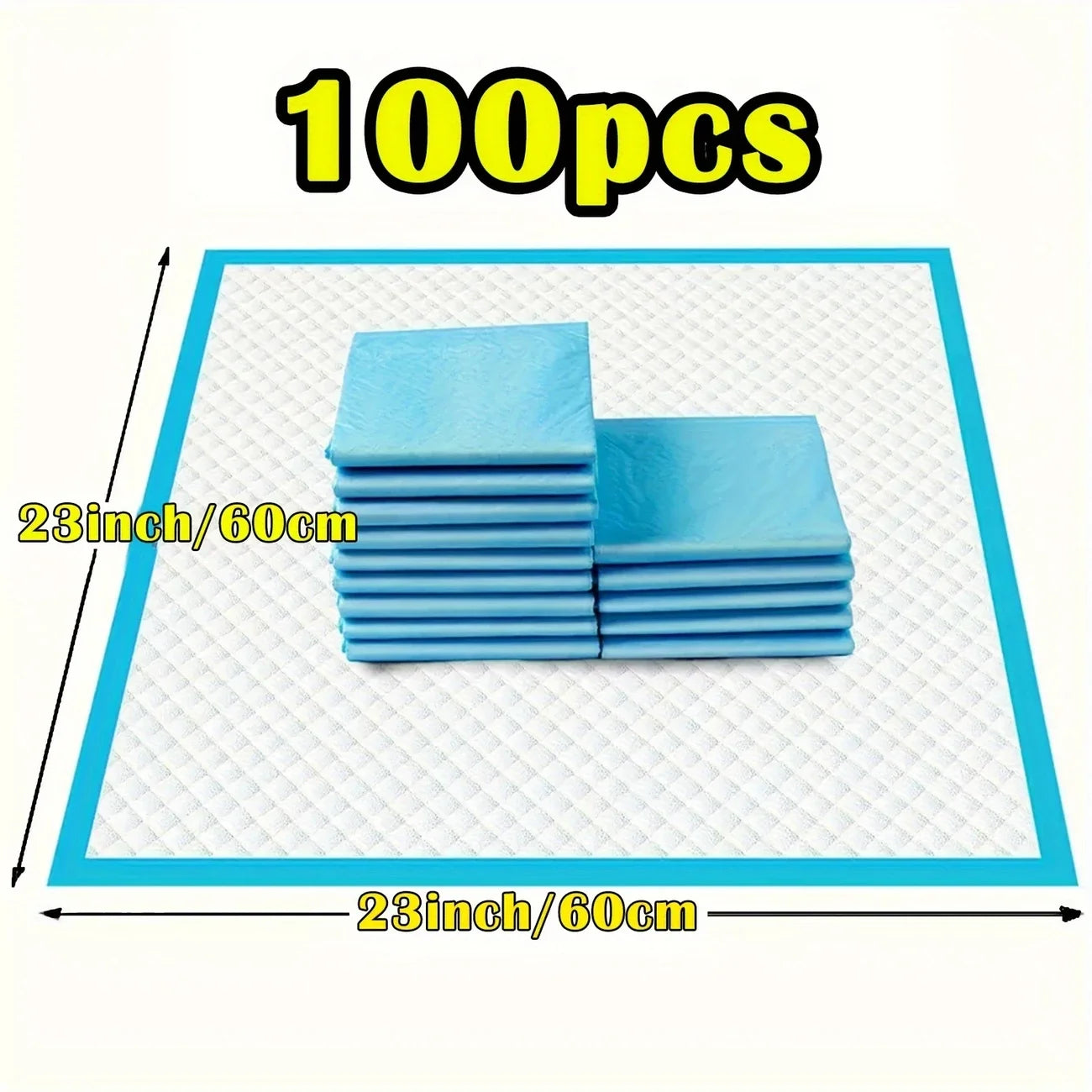 400/300/200/100/50pcs 23.6x23.6in Disposable Pet Pads - Super Absorbent, Leak-Proof for Dogs/Puppies/Cats