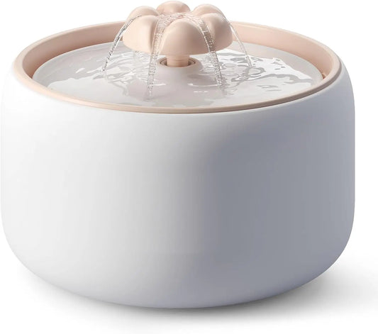 Premium Ceramic Pet Water Fountain, 3L Automatic Quiet Pump with Filter for Cats and Dogs, Dishwasher Safe