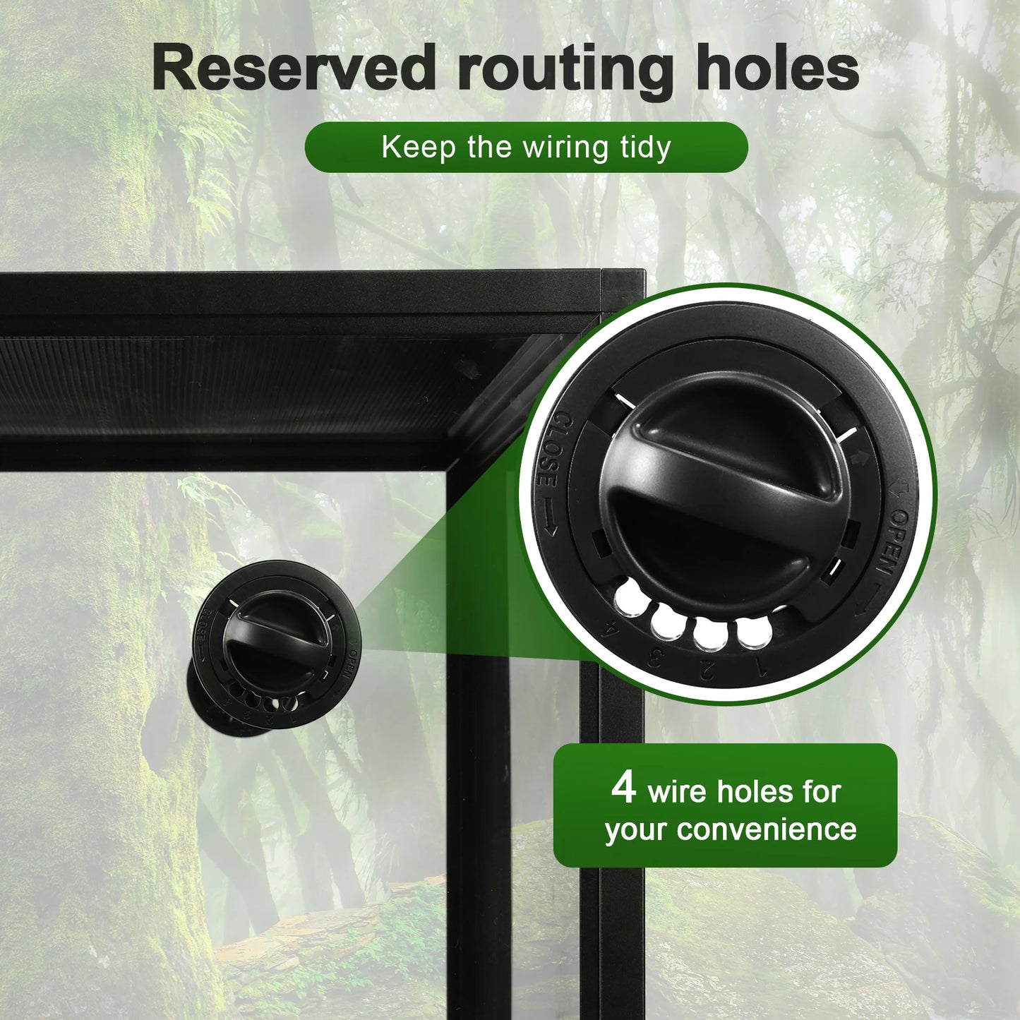 Climbing Pet Tank Lightweight Reptile Landscaping Container Front Opening Plant Gecko Ecological Tank for Snake Lizard Breeding