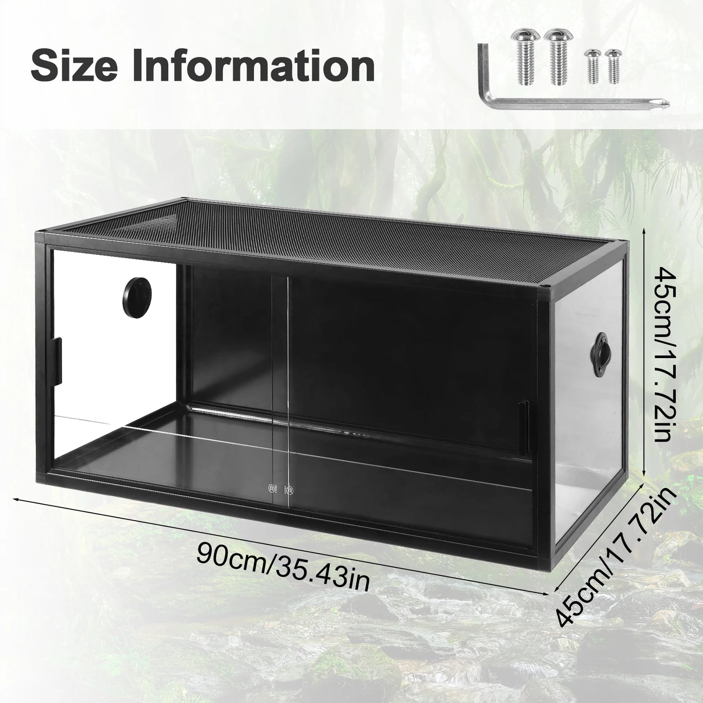 Climbing Pet Tank Lightweight Reptile Landscaping Container Front Opening Plant Gecko Ecological Tank for Snake Lizard Breeding