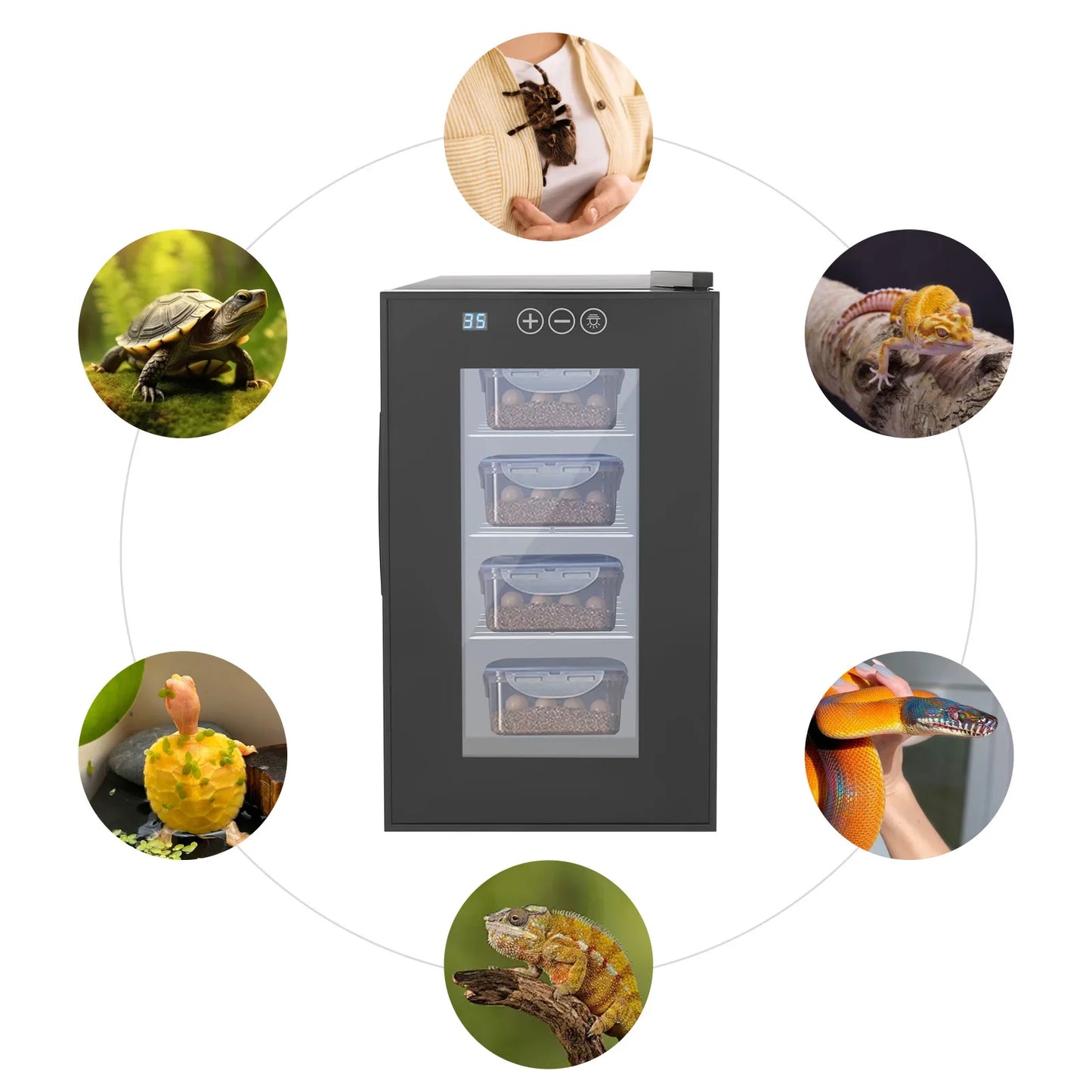 Reptile Incubator 50-104°f Adjustable Digital Lab Incubator Galvanized Plate Reptile Egg Incubator for Lizard Snake Maned Lion