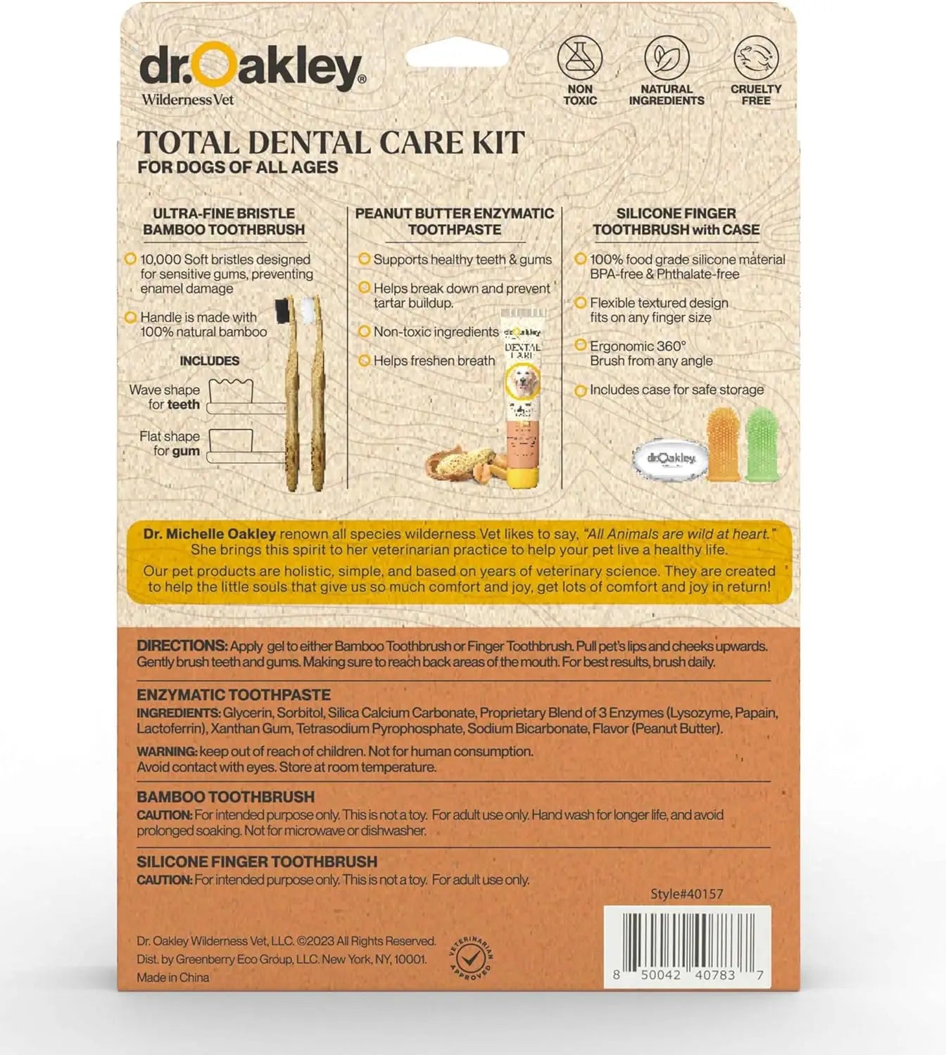 Natural Peanut Butter Flavor Dog Toothpaste & Brush Kit for All Breeds and Cats