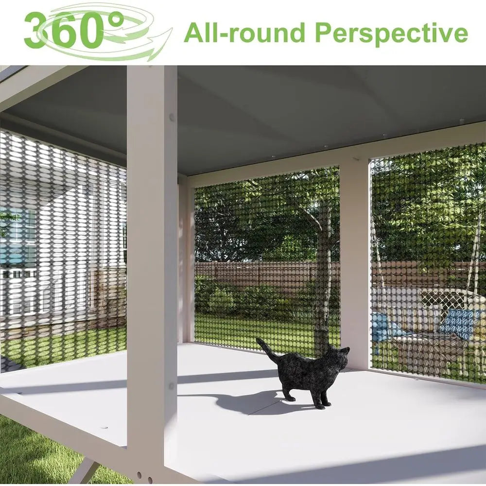 46.8 Long Wooden Window Catio for 1-3 Cats, Outdoor or Indoor, Wall-Mounted Perch for Wood or Cement